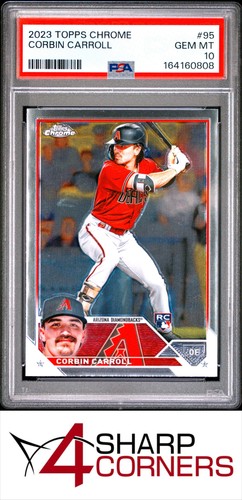 2023 TOPPS CHROME #95 CORBIN CARROLL RC PSA 10