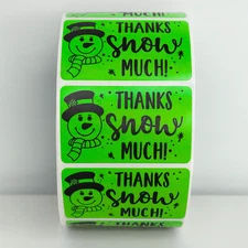 Christmas Snowman Thank You Stickers Holiday Gift Packaging Labels