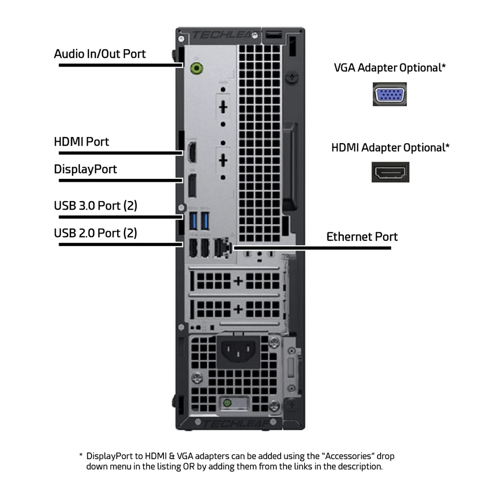 Dell Desktop PC i7 8th Gen, up to 64GB RAM, 4TB SSD, Dual 24" LCDs, Windows 11 - Image 3 of 4