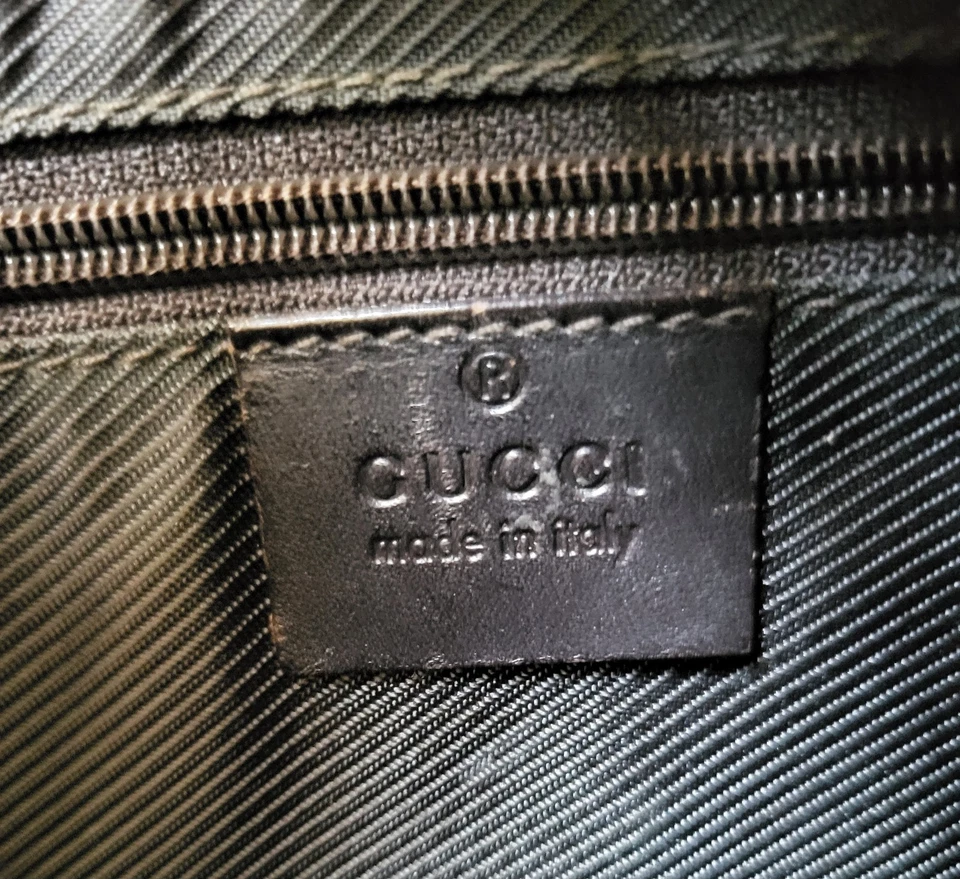 Подлинный Gucci Jackie GG холст кожаный бежевый темно-коричневый одна наплечная сумка - Изображение 4 из 4