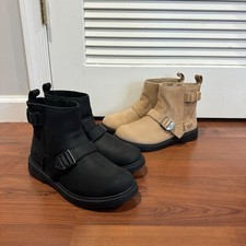 UGG Ashton Kid s Short Weather Boot Unisex Waterproof Leather Black,Sand Sz4,5,6