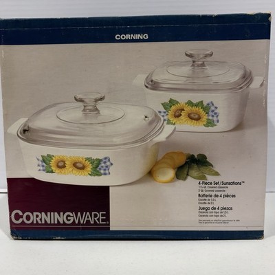 Corningware SEALED BOX 4 Piece Sunsations  Casserole Dishes Vintage