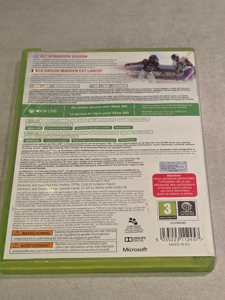 NFL MADDEN 15 MICROSOFT XBOX 360, photo 2 sur 3