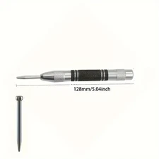 Heavy-Duty Steel Center Punch Set - 5 Inch Spring-Loaded Punches for Metal,