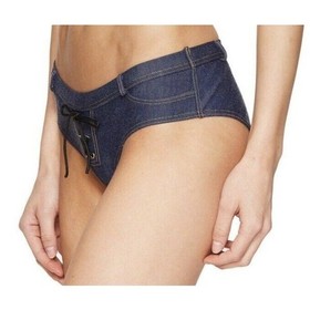 L'AGENT BY AGENT PROVOCATEUR Sophia Denim BIKINI TOP & BRIEF Small UK 10 BNWT