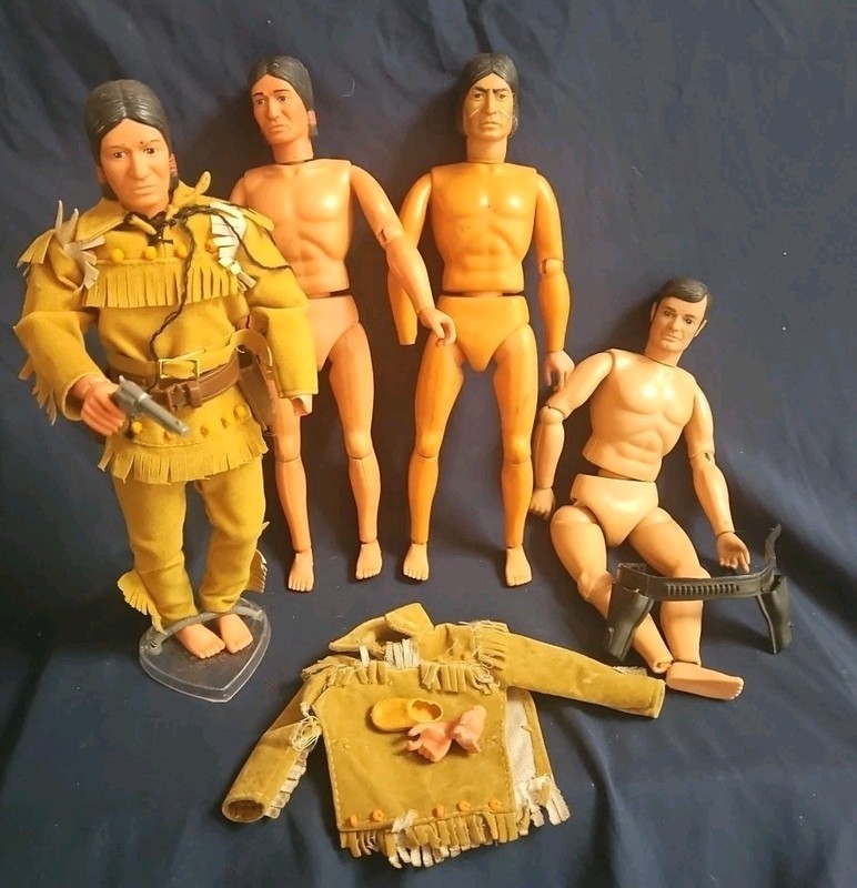 Lot 1973 Vintage Gabriel Lone Ranger, Tonto, Red Sleeze 10" Action Figures Parts