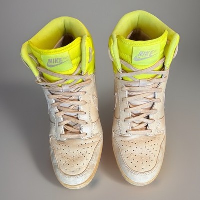 Nike Dunk Sky Hi Size 8 Bright Magenta Sneakers with Hidden Internal Wedge Heel