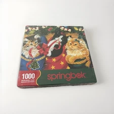 Springbok 1000 Pc Kittens Stocking Surprise Christmas Puzzle New Sealed