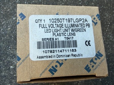 Eaton 10250T197LGP2A Push Button LED Light Unit Green Plastic Lens -BRAND NEW
