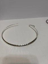 vintage Silver not marked hammered look shiny choker signed