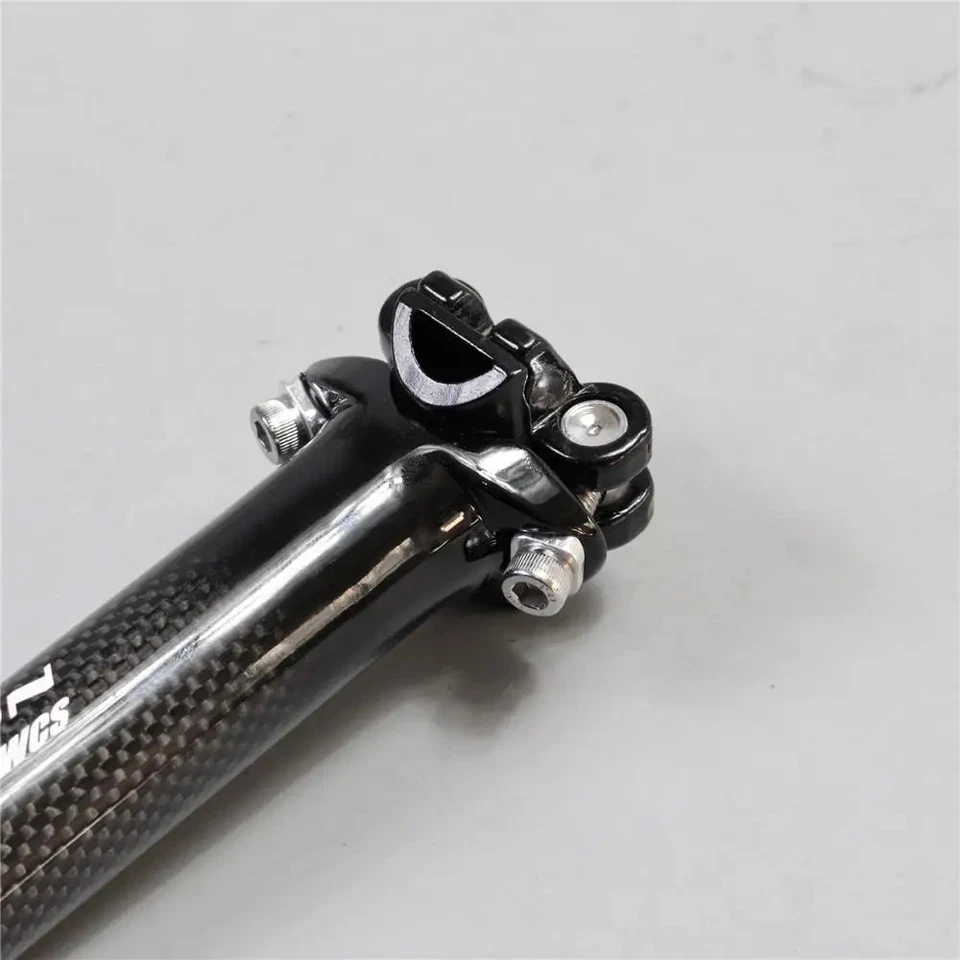 Tija de sillín brillante 3K de fibra de carbono completa MTB/Bicicleta de carretera 27,2/30,8/31,6x350/400 mm Foto 2 de 4