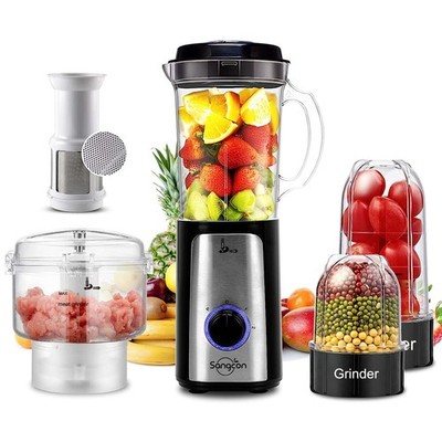 SANGCON 5 in 1 Blender and Food Processor Combo for Kitchen, Small Electric F...