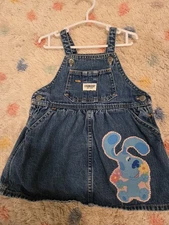 Y2K OSH KOSH UPCYCLED WITH BLUEA CLUES DENIM OVERALL DRESS EXCELLENT CONDITION