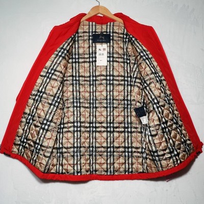 NEW Burberry London Jacket Barn Chore Utility Nova Check Lined VTG Womens Large