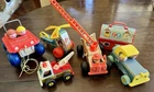 Vintage Fisher-Price Toys Lot of 6 Wooden 1960s 1970s Vehicles