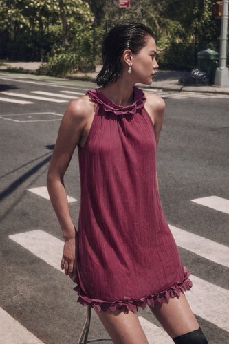 Moschino Couture, MOSCHINO Couture Vintage Mini Knit Dress Pink Mauve Silk Ribbed Size IT 38 S M