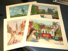 MAURICE UTRILLO DONALD ART LANDSCAPE 4 COLOR PRINTS 1660 1661 1757 1758
