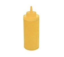 Squeeze Bottle, 16 Ounce, Wide Mouth, Plastic, Yellow 6 pieces/Unit
