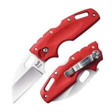 Cold Steel Tuff Lite 2.5" AUS8A Sheepsfoot Razor-Sharp Plain Blade 2.5", Red