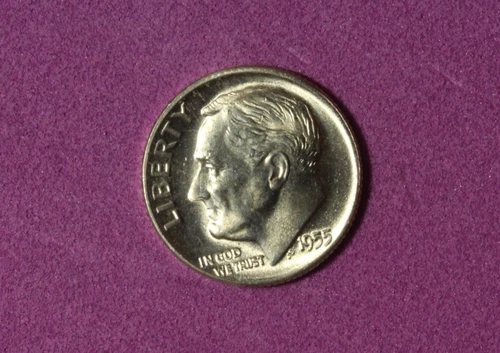 Photo of a 1955-D Roosevelt Dime from an eBay sale