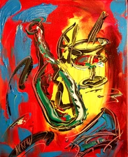 WINE DRINKS    Modern Abstract   Original Oil Painting  IMPRESSIONIST RET8T