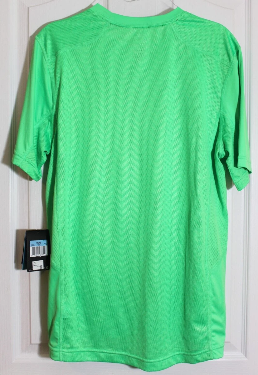 Nike Dri Fit Men s Medium Crew Neck Neon Green T Shirt New with Tags 534804