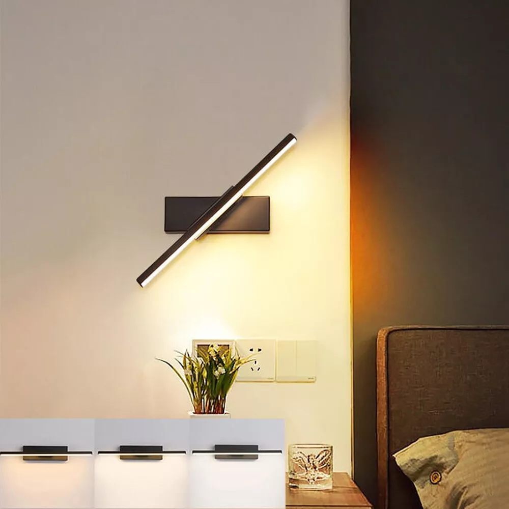 12W LED Dimmable Bedside Wall Light Fixture Adjustable Reading