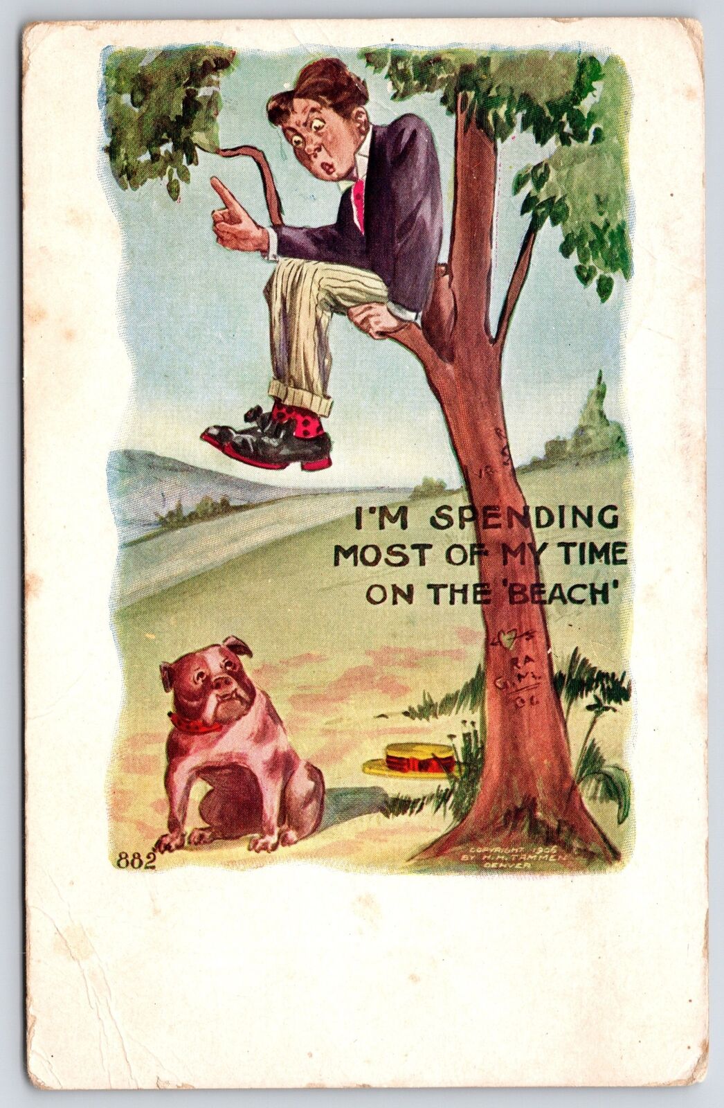 I'm Spending Most Of My Time On The Beach Boy In The Tree Comic Funny  Postcard | eBay