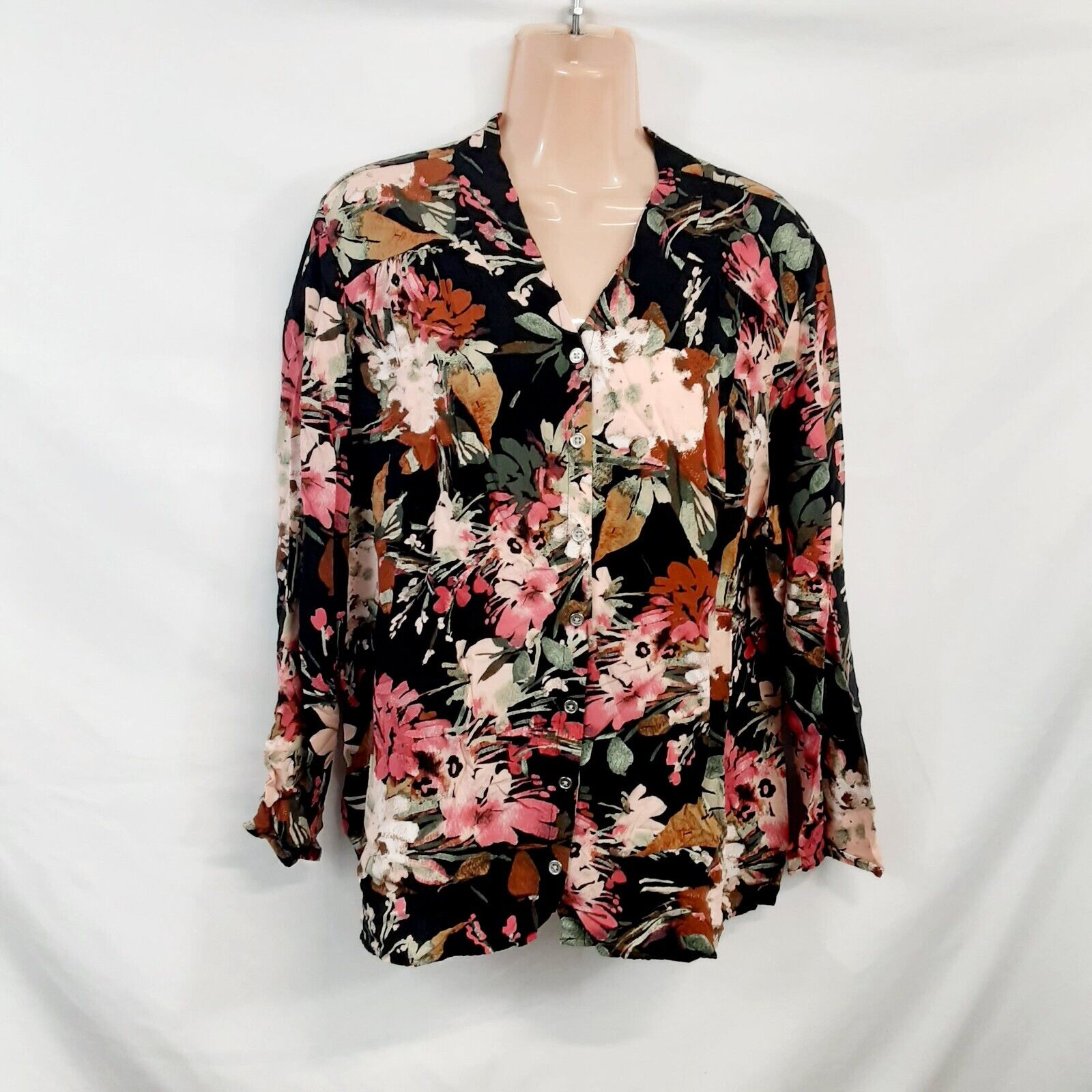 Denim & Co. Top Blouse Button Up Shirt Women Size… - image 4