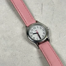 Timex Watch Womens 24mm Indiglo Silver Tone Pink Band Classic Quartz New Battery