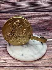 Vintage Brass Tone Silent Butler Ashtray Crumb Catcher Hinged