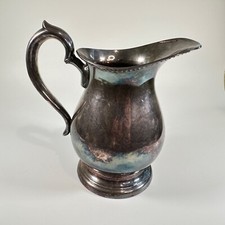 Vintage Silveplate Water Pitcher E.P.C. Bristol 22A Tarnished Patina 8.75"