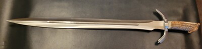 Badass Blades 39'' Handmade D2 Steel Viking Sword Stag Crown Handle- BA620