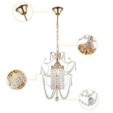 Modern Crystal Chandelier Glass LED Ceiling Light Fixture Hanging Pendant Lamp