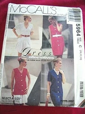 UNCUT VINTAGE   MCCALLS#5964 WOMEN SZ 10-12-14 DRESS/TOP/SKIRT SEWING PATTERN 