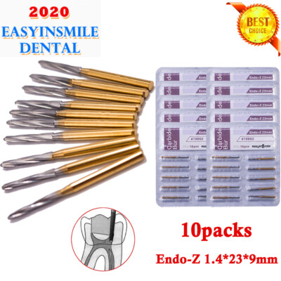 10Packs Dental Endo-Z Bur FG Carbide Tungsten Surgical  Cutter Burs 1.4*23*9mm