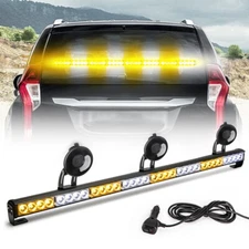  35" LED Strobe Light Bar Traffic Advisor Emergency Hazard Warning Amber White