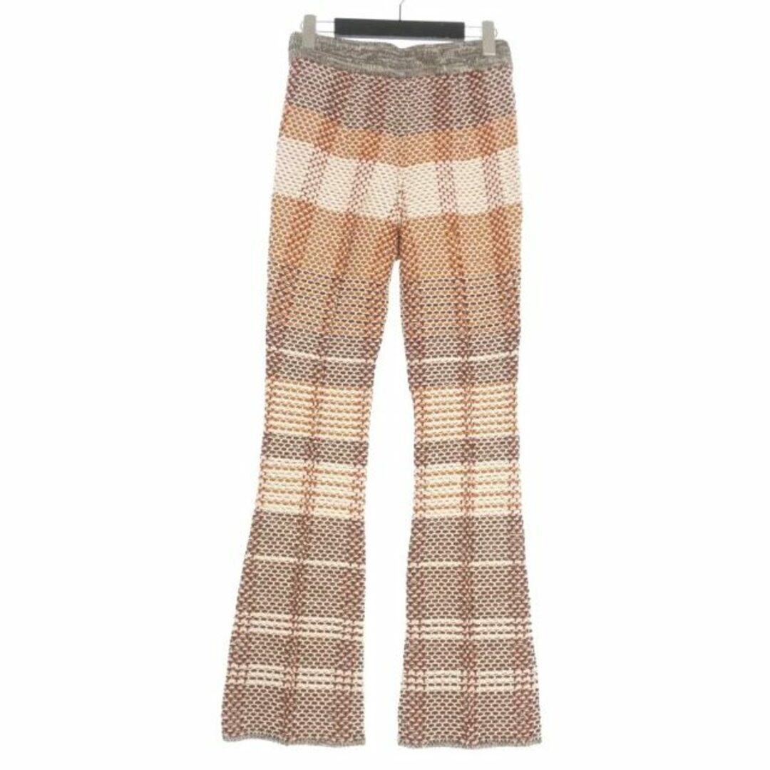 Mame Kurogouchi 23SS Basket Motif Flared Striped Knit Pants Border  