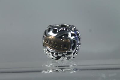 'Mother' 2 Tone CZ's & Silverstone Bead By DaVinci #DB 17-6 NEW