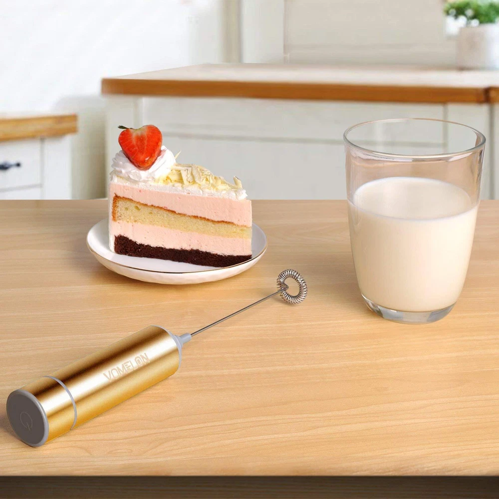 Milk Frother Handheld, Battery Operated Coffee Foamer Drink Mixer with 2 Stai...