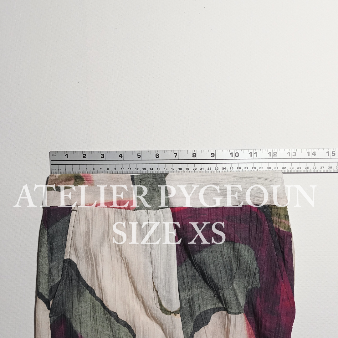NWT ZARA Printed Wide-leg Lyocell Blend Pants Multicolored 8191
