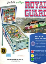 Wow! Original 1968 Gottlieb Royal Guard pinball flyer/brochure! Rare! Free Ship!