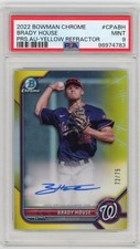 2022 Bowman Chrome - Prospect Autographs Brady House PSA 9 Yellow Refractor /75