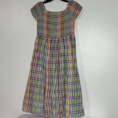 Crewcuts Girls Midi Party Dress Rainbow Multi Color Mini check Size 12 - Picture 5 of 8