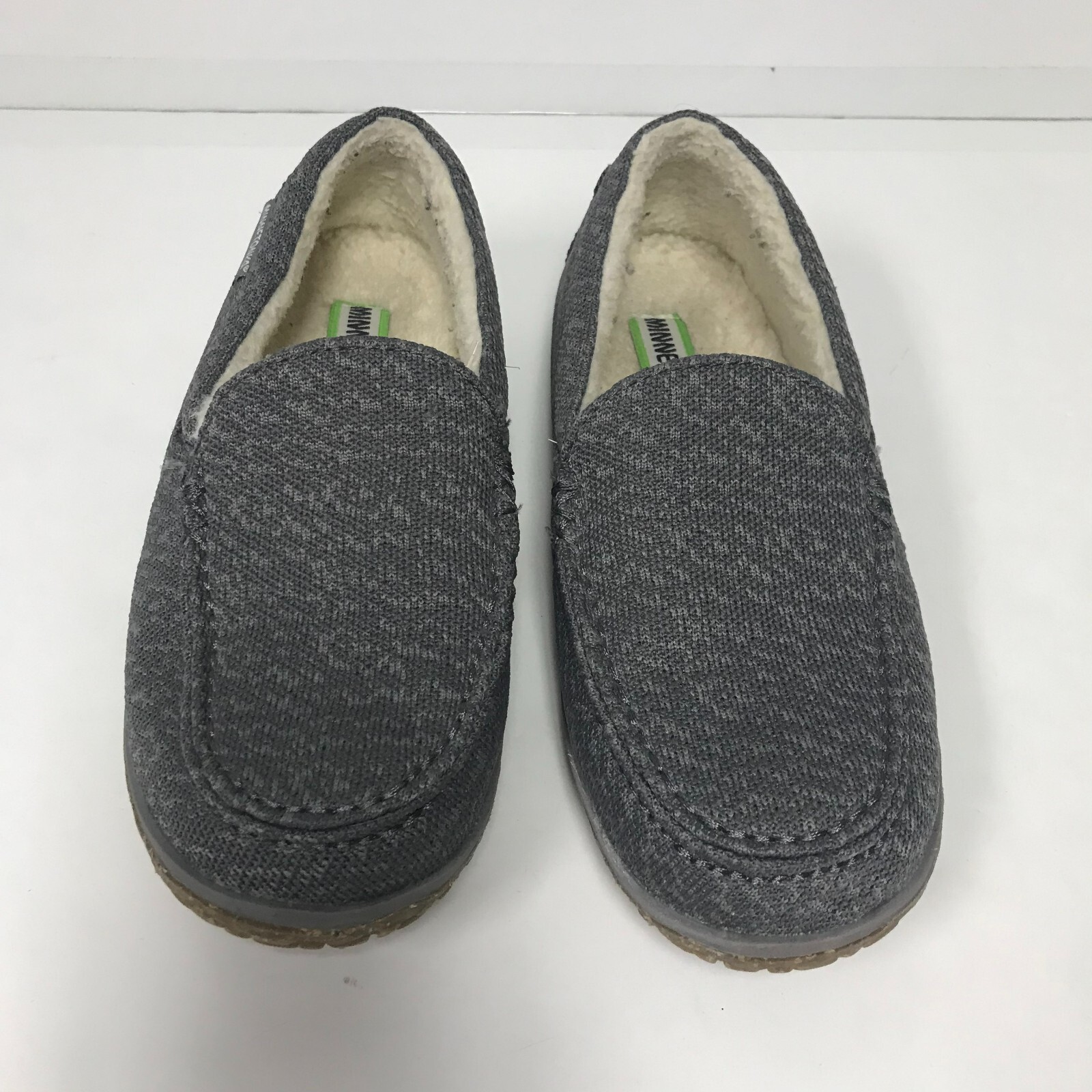 SAOLA Minnetonka Ciabatte Donna 9M Grigio Maglia Fodera Pelliccia Ecopelliccia Suola Gomma Slip On