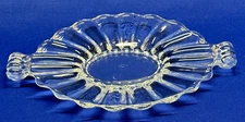VNTG Heisey Crystolite Glass 2 Handle Cheese Snack Oval Plate Bon Bon No 1503