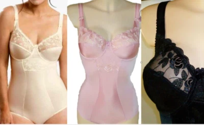 Miss MARY of SWEDEN talla 75-100 B-F mujer rosa body de una pieza con corsé de aros