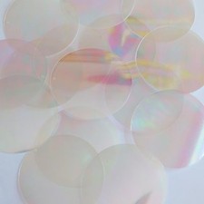 Sequin Round 2" Clear Crystal Iris Luminescent. Made in USA