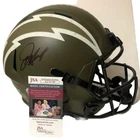 JIM HARBAUGH LOS ANGELES CHARGERS SIGNED AUTO FULL SIZE STS REP HELMET JSA