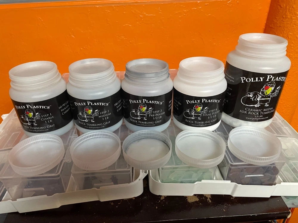 Tumbler rock polishing meida Kit Polly Plastics